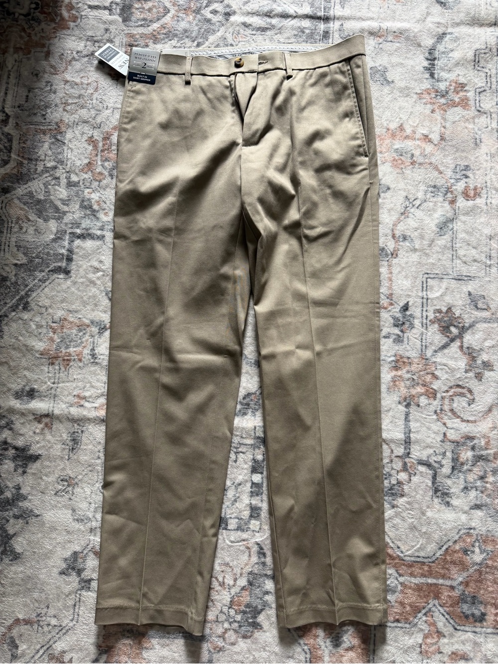 NWT Haggar Iron Free Premium Khaki Pants Straight Fit Flat Front 32x30